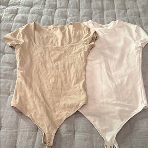 Abercrombie & Fitch Tan and Cream Bodysuits